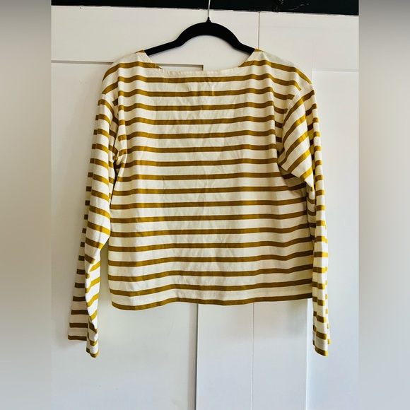 Everlane Women's Cream and White Striped Long Sleeve Top - Picture 5 of 6